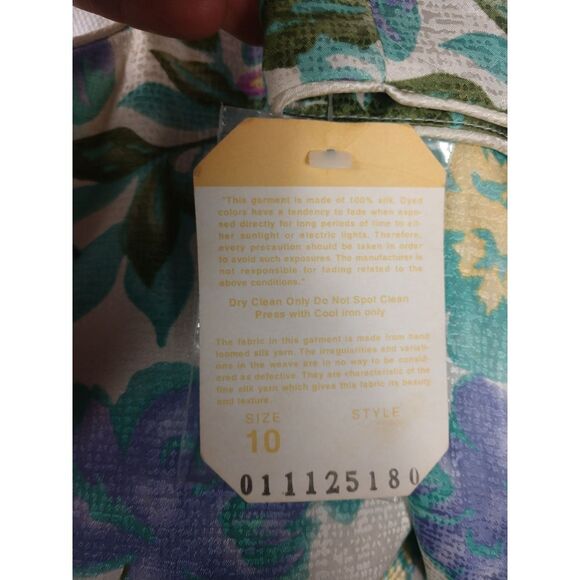 Adrianna Papell 100% silk multi color flower print - Picture 5 of 9